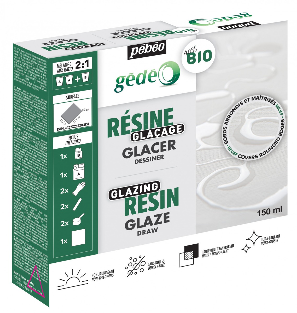 ENSEMBLE RÉSINE GLAÇAGE BIO GÉDÉO 150 ML