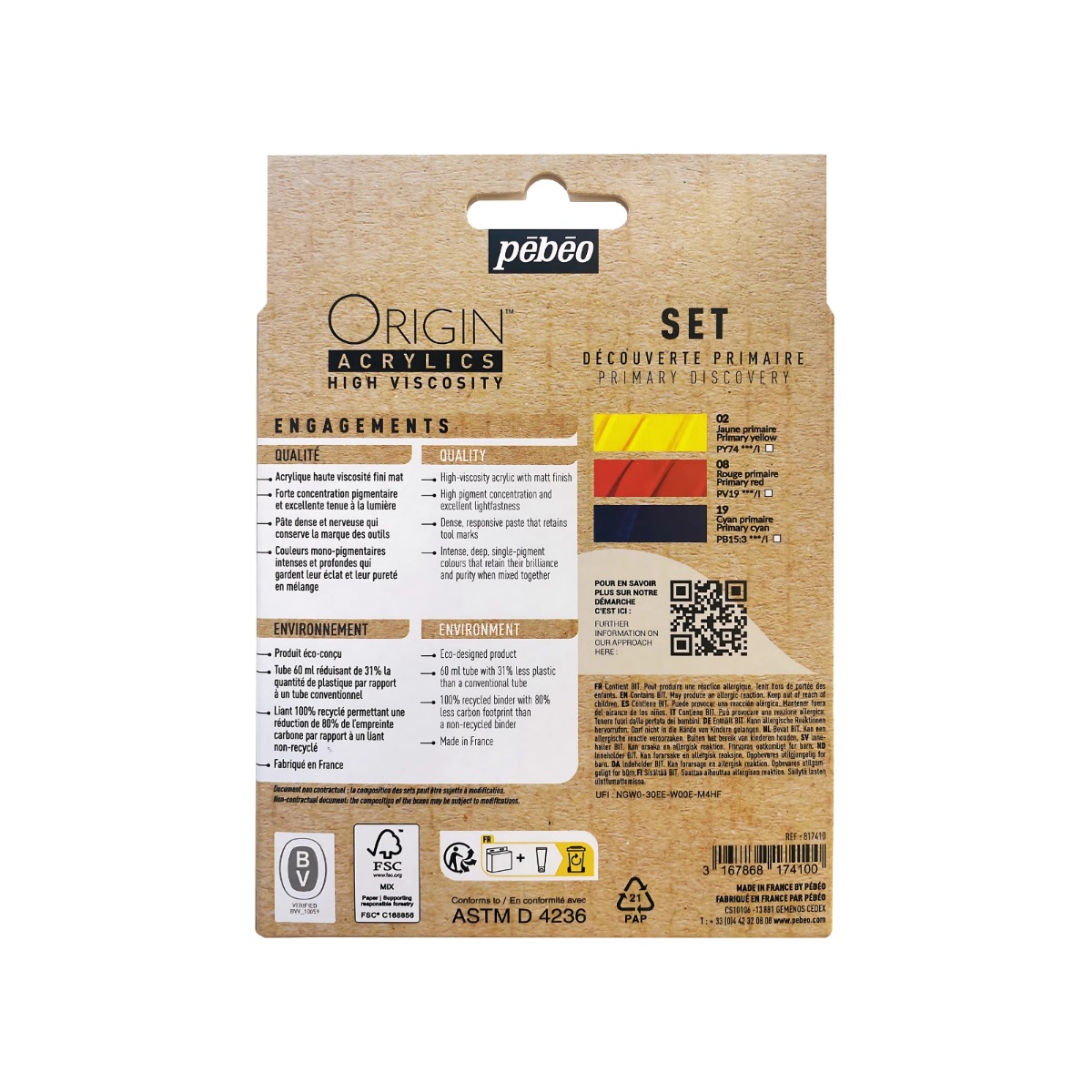 ORIGIN ACRYLICS DISCOVERY SET 3 x 60 ML PRIMARY