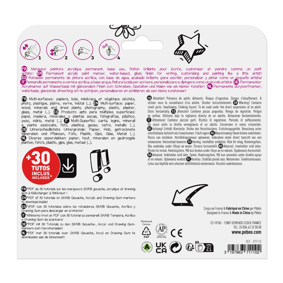 SET DE 12xSKRIB ACRYLIQUE