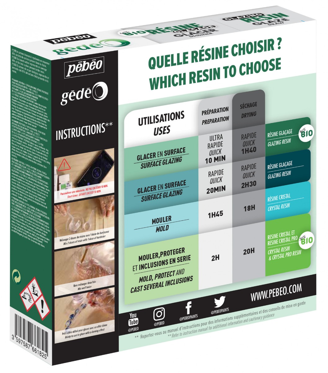 ENSEMBLE RÉSINE GLAÇAGE BIO GÉDÉO 300 ML