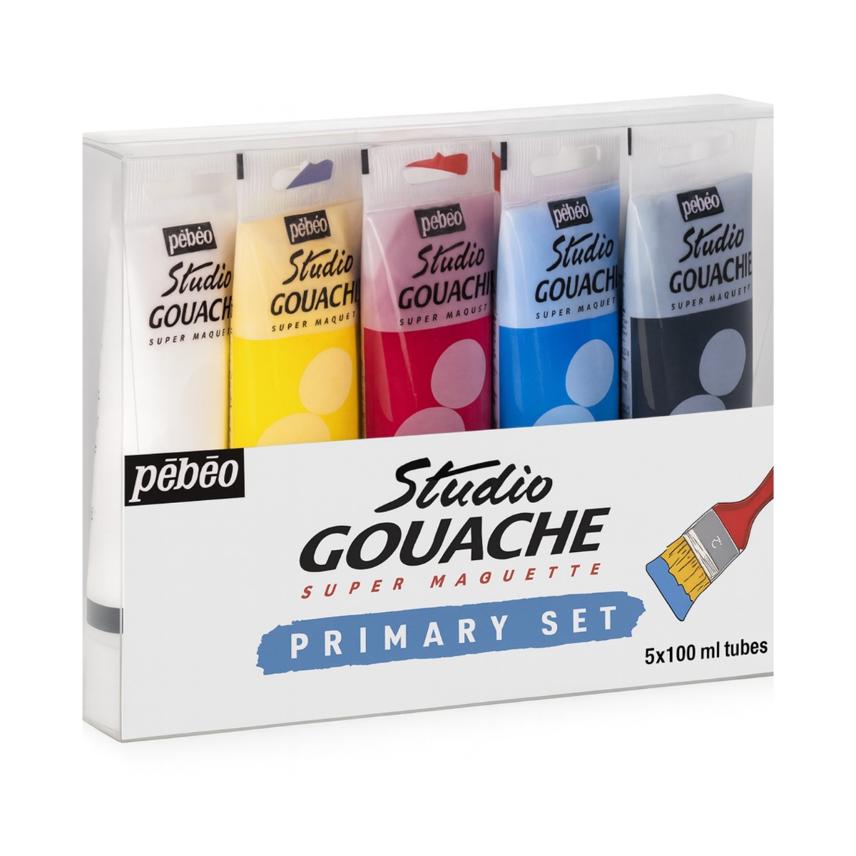 STUDIO GOUACHE PRIMARY SETS 5 ASSORTED 100 ML TUBES