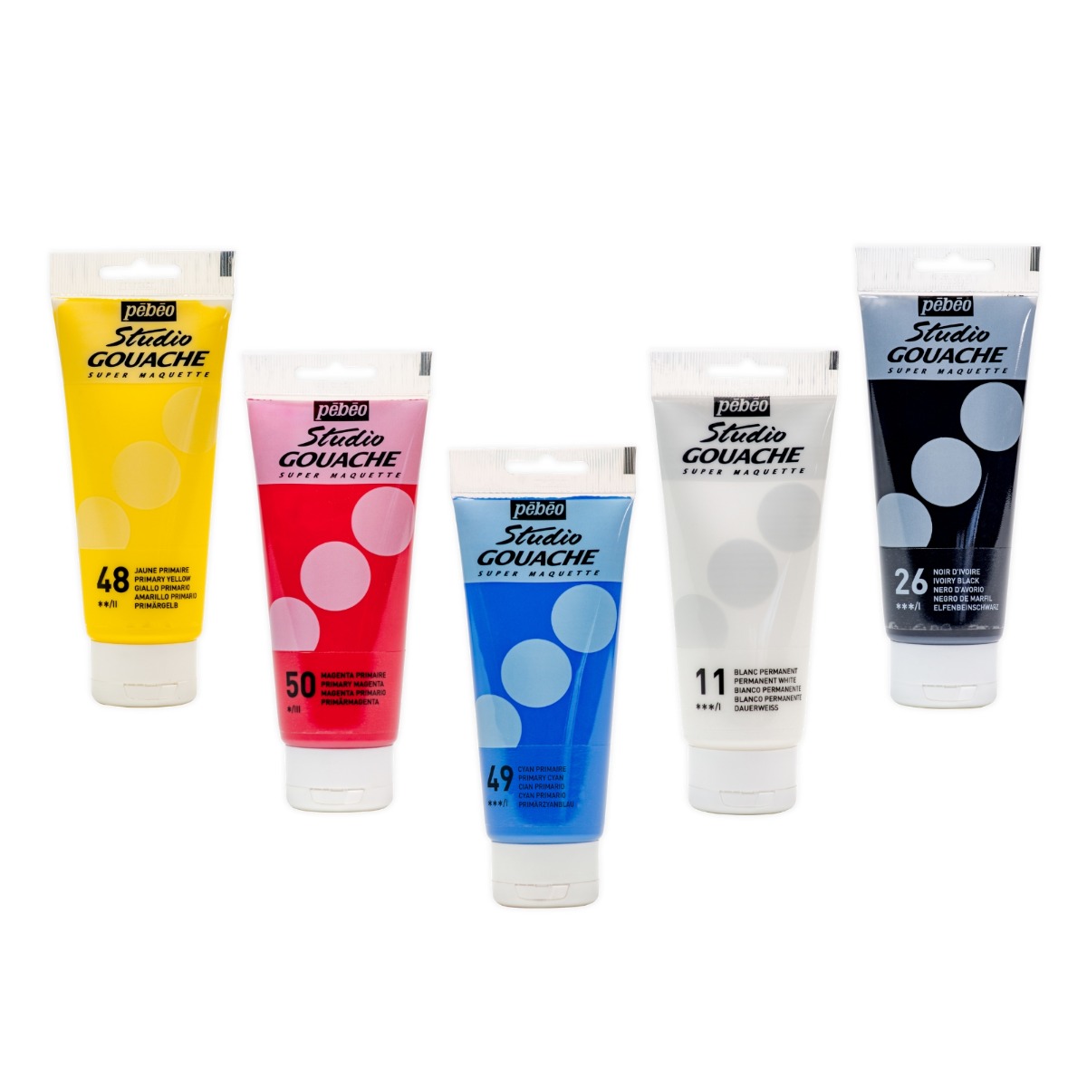 STUDIO GOUACHE PRIMARY SETS 5 ASSORTED 100 ML TUBES